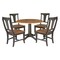 International Concepts Round Round 42 in. Dual Drop Leaf Dining Table with 4 Panel Back Chairs in Hickory/Washed Coal K45-42DPT-27B-C110-4 - alternate 1
